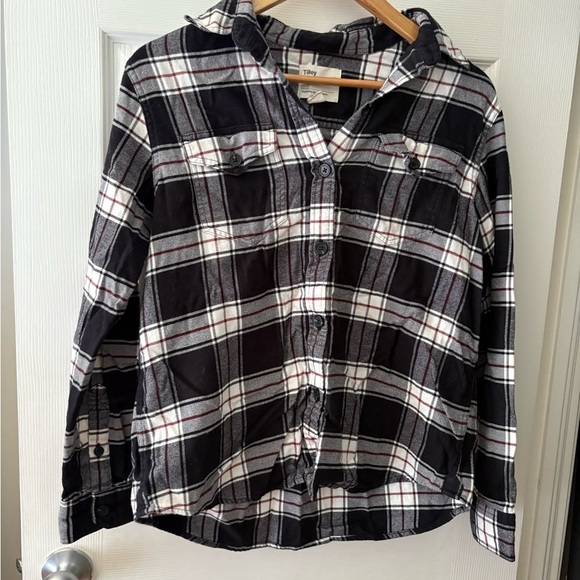 Tilley women’s plaid button down flannel long sleeve medium buffalo check - Picture 2 of 11